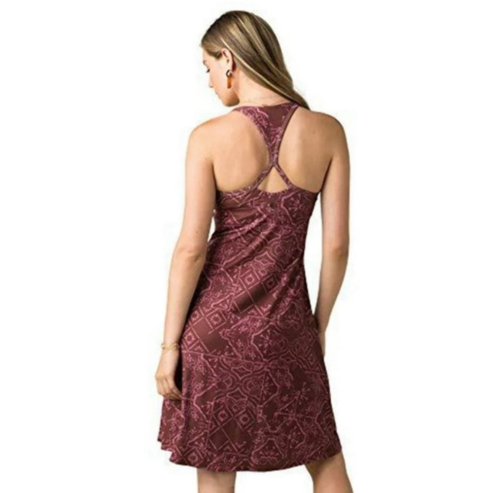 prAna Burgundy Pink Racerback Travel Dress w/ Pocket Size Small - Picture 9 of 9